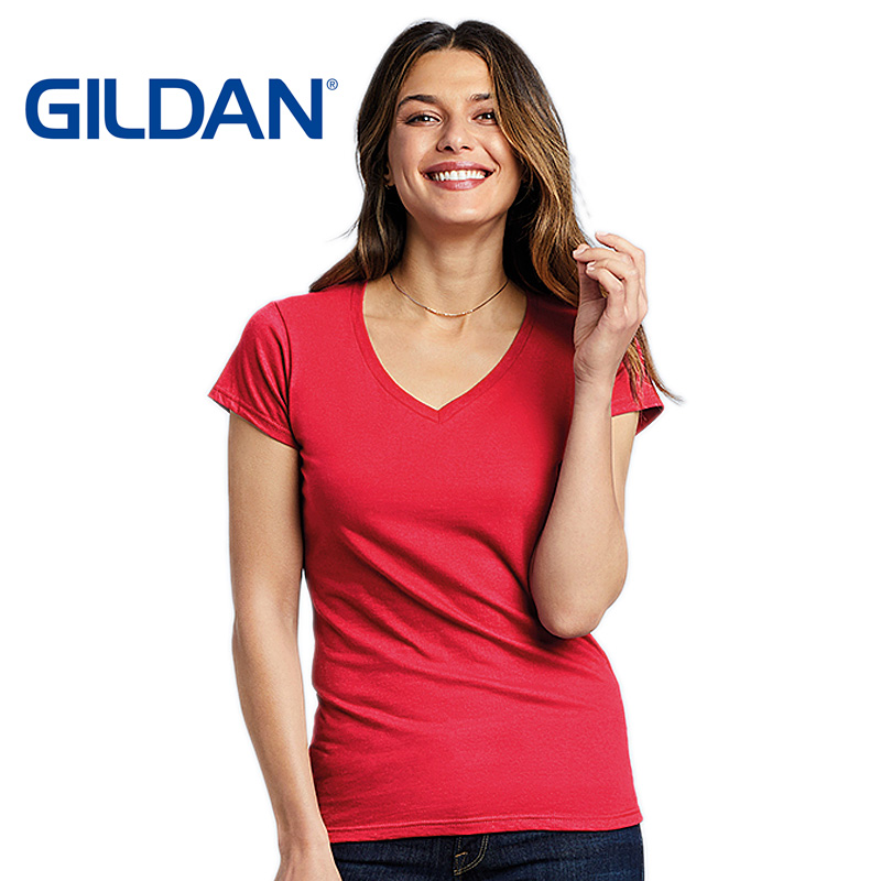 GILDAN ladies soft style v-neck